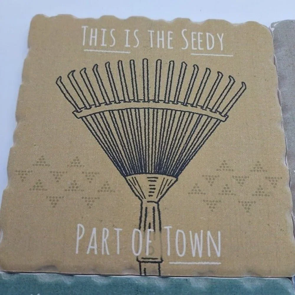 Jess Aiken Gardening Funny 4 Coaster Ceramic Cork Back home grown‎ cottagecore